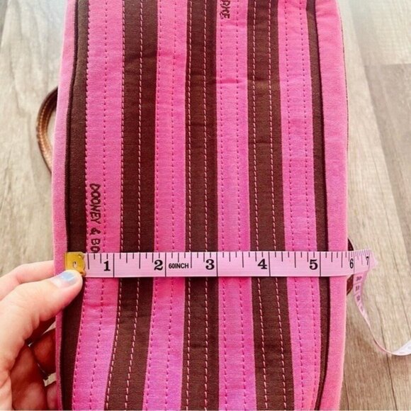 Dooney and Bourke Pink and Brown Stripe Shoulder Bag Y2K Vintage - Picture 11 of 11